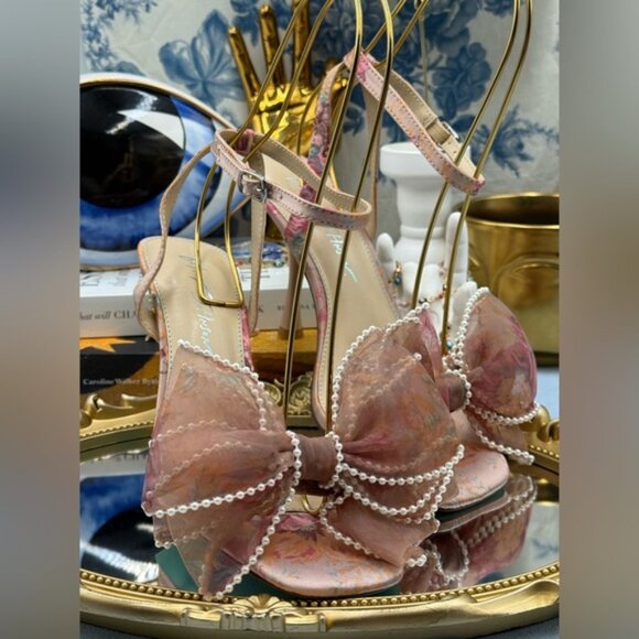 🆕 BETSEY JOHNSON 🧿 NWOB Fawn Slingback Sandal, Pink Floral - Sz US 7.5 - Picture 7 of 15